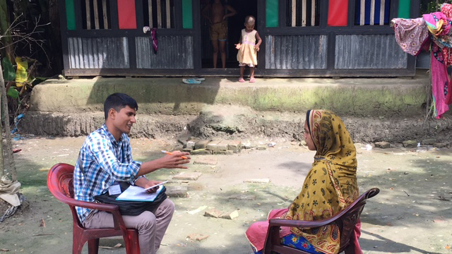 A lady being interviewed